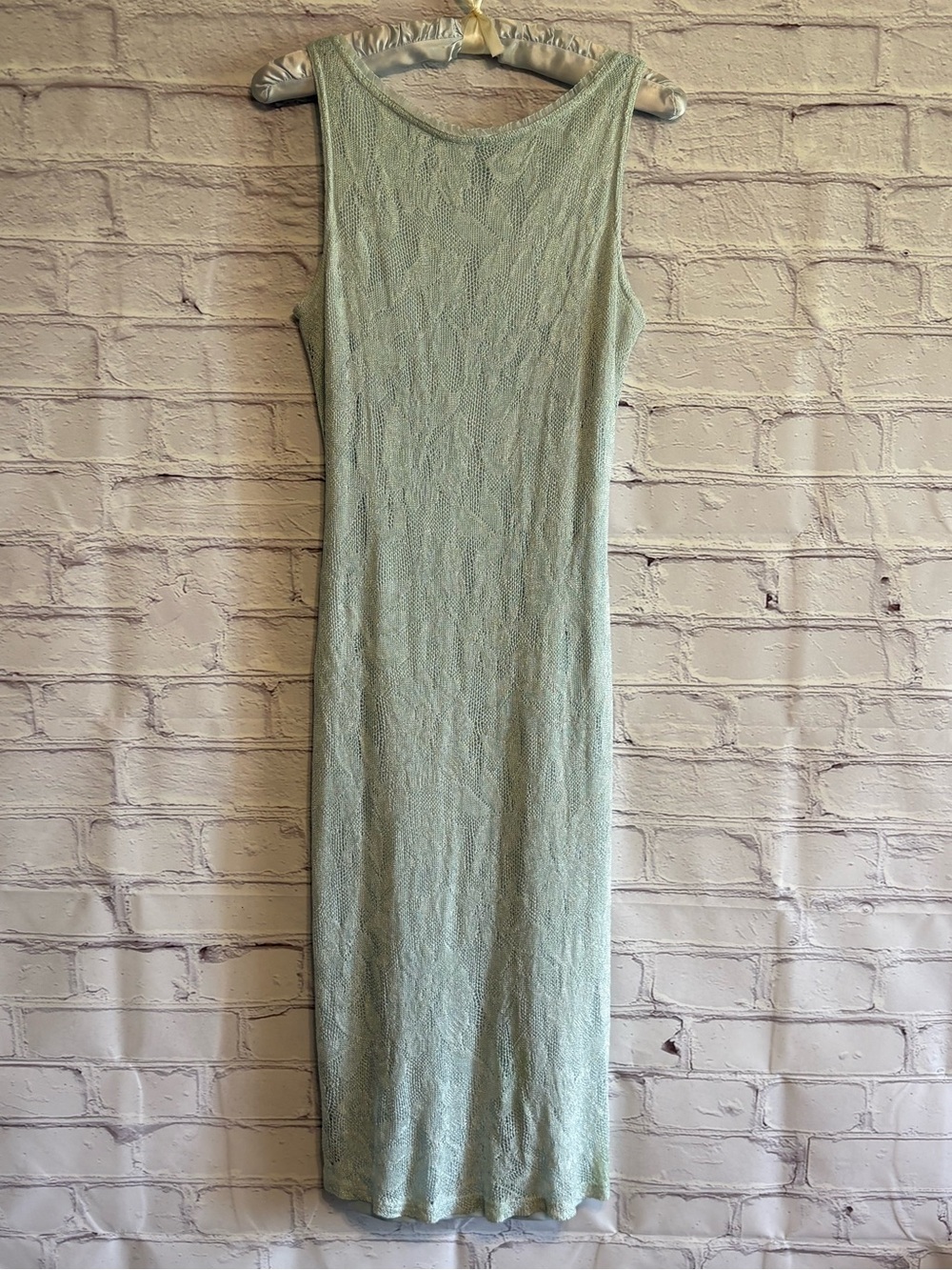 Hourglass Sleeveless Mint Green Ribbed Midi Dress